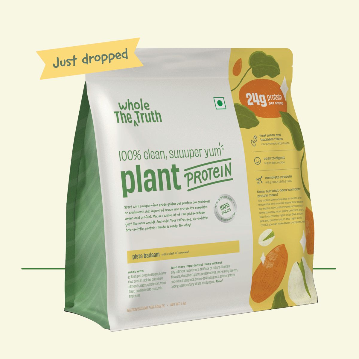 The Whole Truth 24 grams Whey proteins | Pista badam