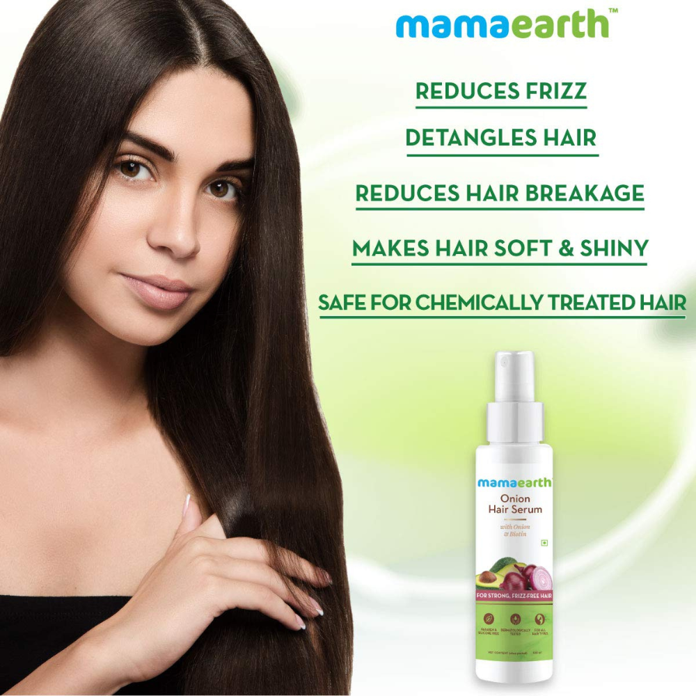 Mamaearth Onion Hair Serum with Onion & Biotin for Strong Frizz-Free Hair 100 ml