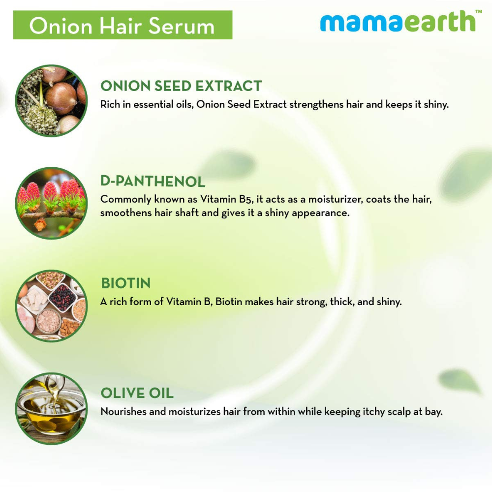 Mamaearth Onion Hair Serum with Onion & Biotin for Strong Frizz-Free Hair 100 ml