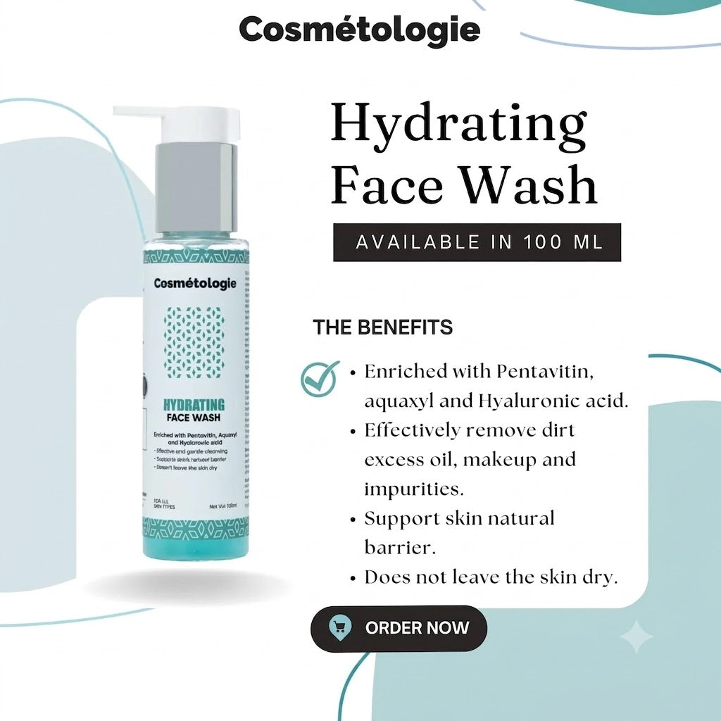 Cosmetologie Hydrating Face Wash I Pentavitin, Aquaxyl and Hyaluronic acid- 100ml
