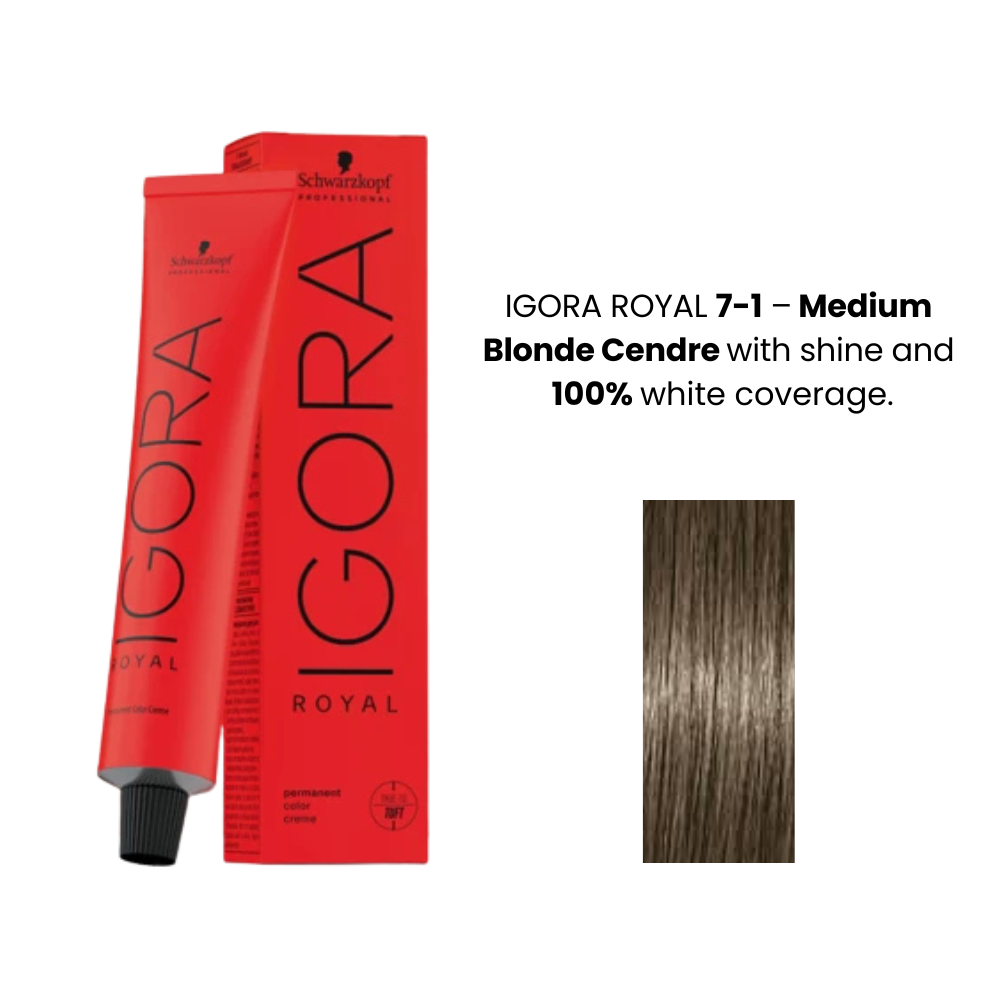 SCHWARZKOPF IGORA ROYAL HAIR COLOR SHADE NO 7-1 60ml