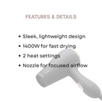 ಐಕಾನಿಕ್ ಐಷಾರಾಮಿ ಹೇರ್ ಡ್ರೈಯರ್ ಕಪ್ಪು