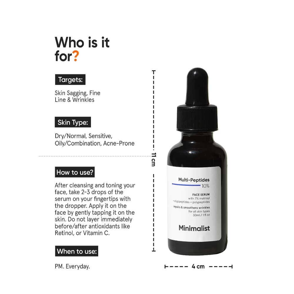 मिनिमलिस्ट मल्टी-पेप्टाइड्स 10% फेस सीरम 30ml