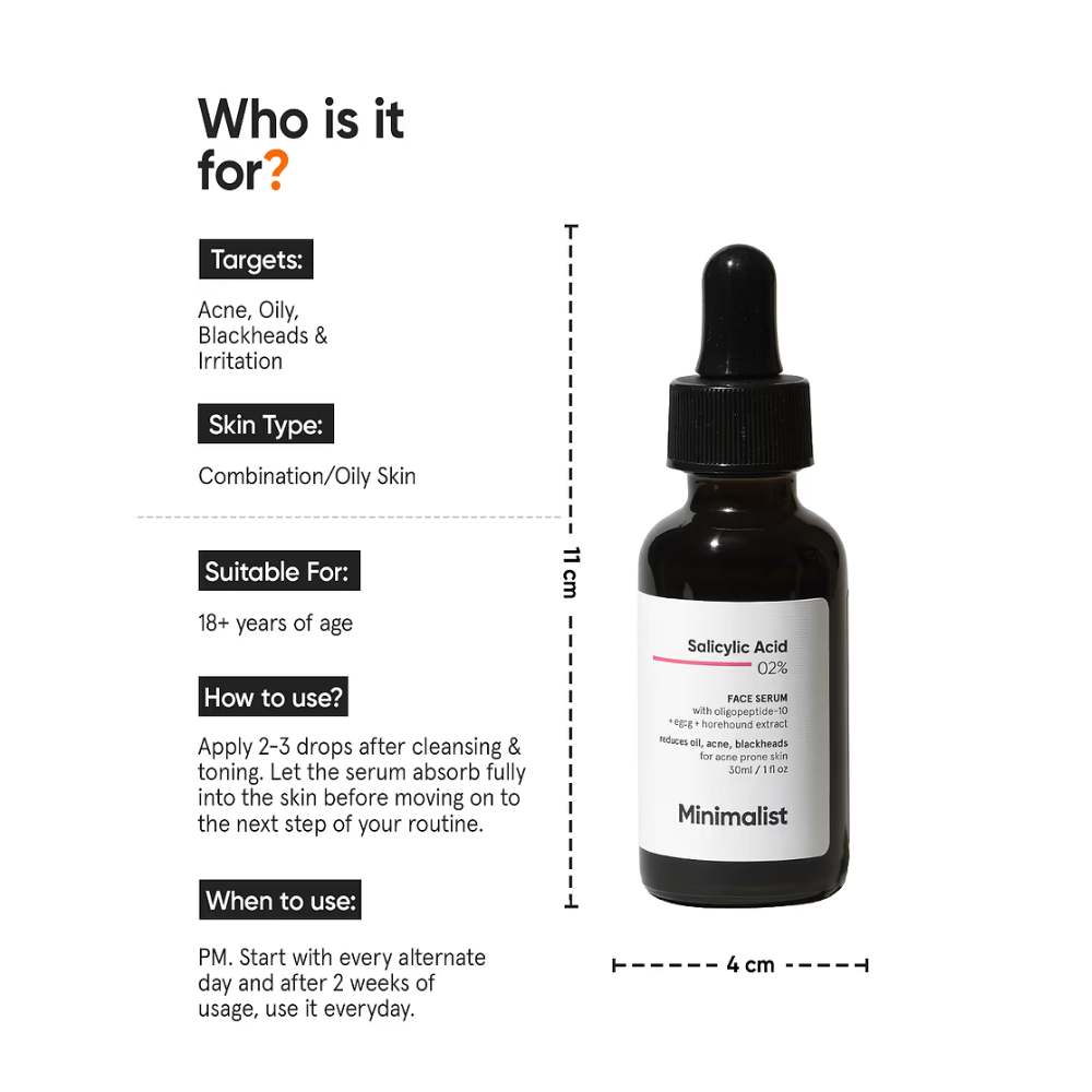 मिनिमलिस्ट सैलिसिलिक एसिड 02% फेस सीरम 30ml