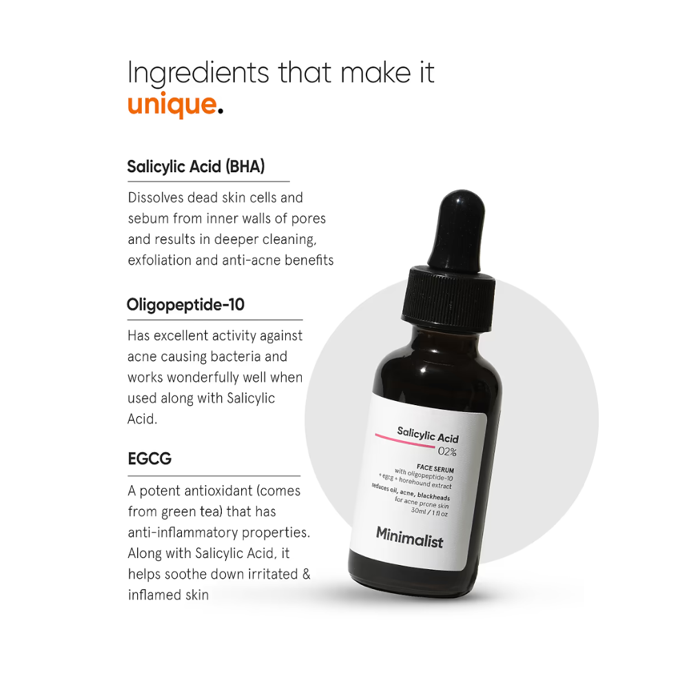 मिनिमलिस्ट सैलिसिलिक एसिड 02% फेस सीरम 30ml