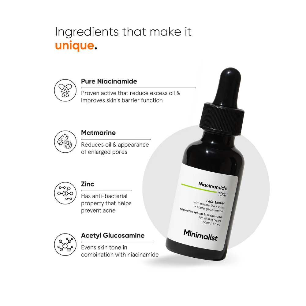 मिनिमलिस्ट नियासिनमाइड 10% फेस सीरम 30ml