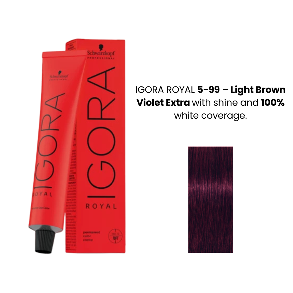 SCHWARZKOPF IGORA ROYAL HAIR COLOR SHADE NO 5-99 Light Brown Violet Extra 60ml