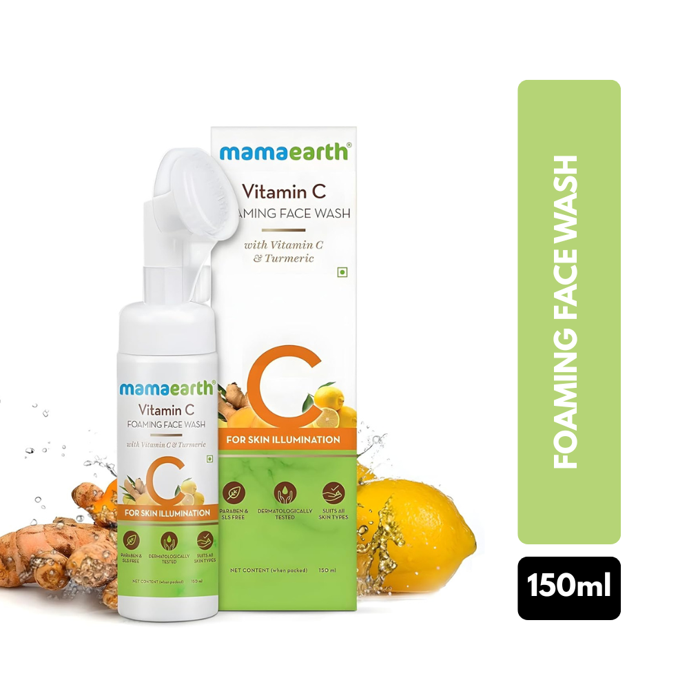 Mamaearth Vitamin C Foaming Face Wash With Vitamin C And Turmeric For Skin Illumination - 150Ml
