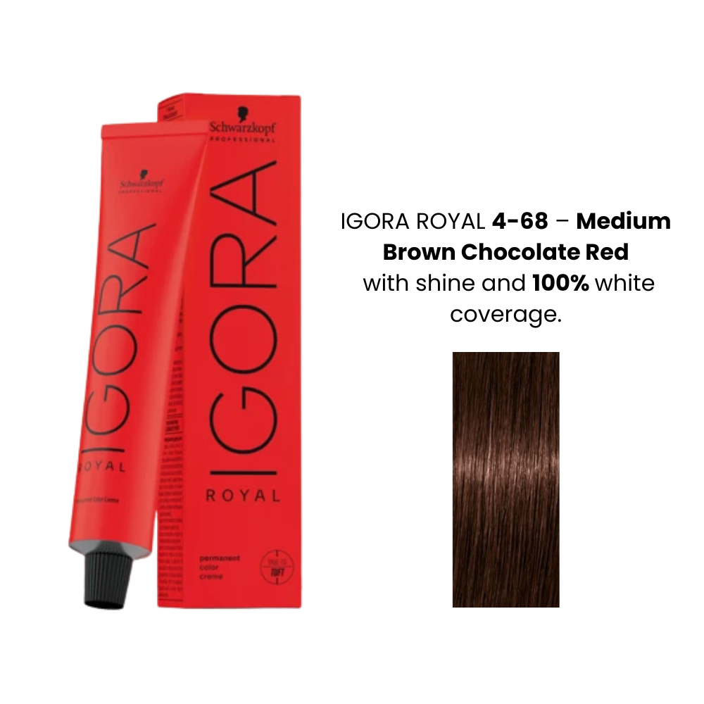 SCHWARZKOPF IGORA ROYAL HAIR COLOR SHADE NO 4-68 (60ML)