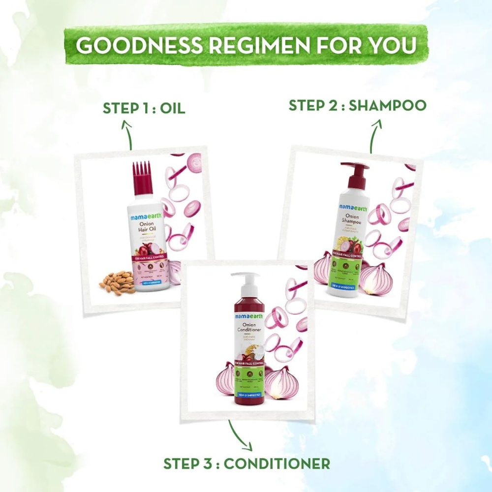 Mamaearth Onion Hair Oil for Hair Regrowth and Hair Fall Control with Redensyl 150ml