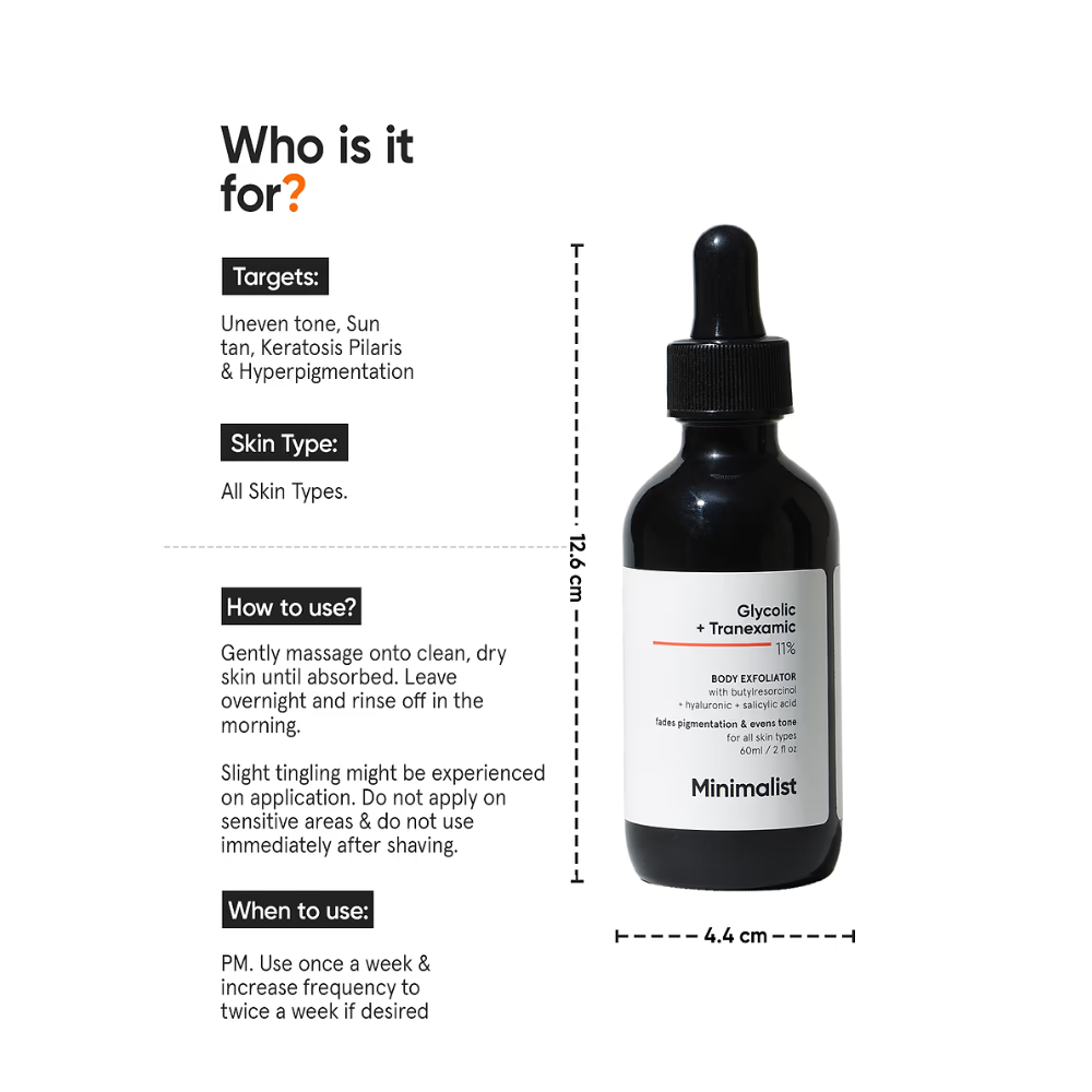 Minimalist Glycolic + Tranexamic 11% Body Exfoliator 60ml