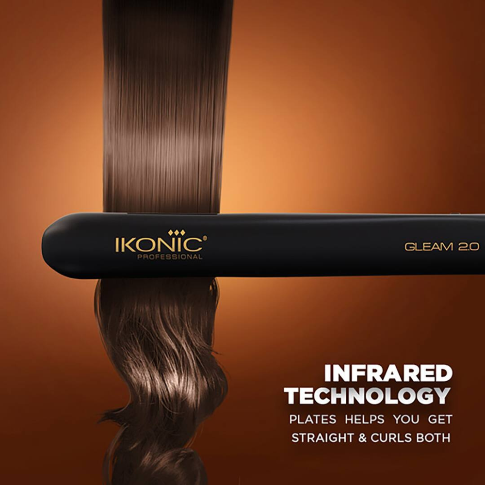 Ikonic Professional Gleam Hair Straightener Black & Rose Gold