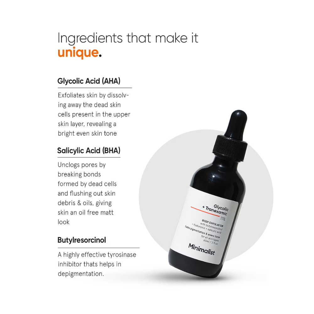 Minimalist Glycolic + Tranexamic 11% Body Exfoliator 60ml