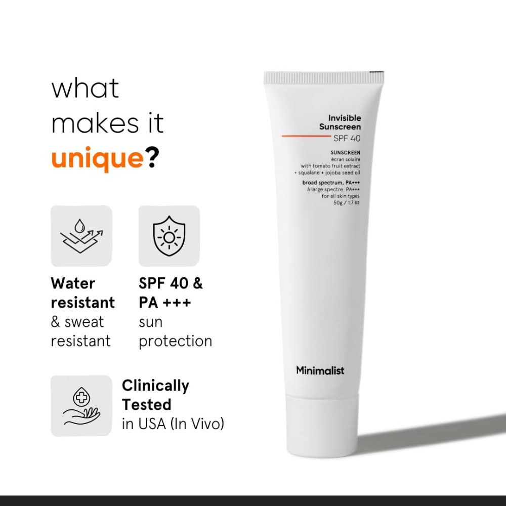 Minimalist Invisible SPF 40 Sunscreen 50ml
