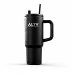 ALVV 700 ML Insulated Travel Tumbler with Handle, Straw & Mouth Closer-Black