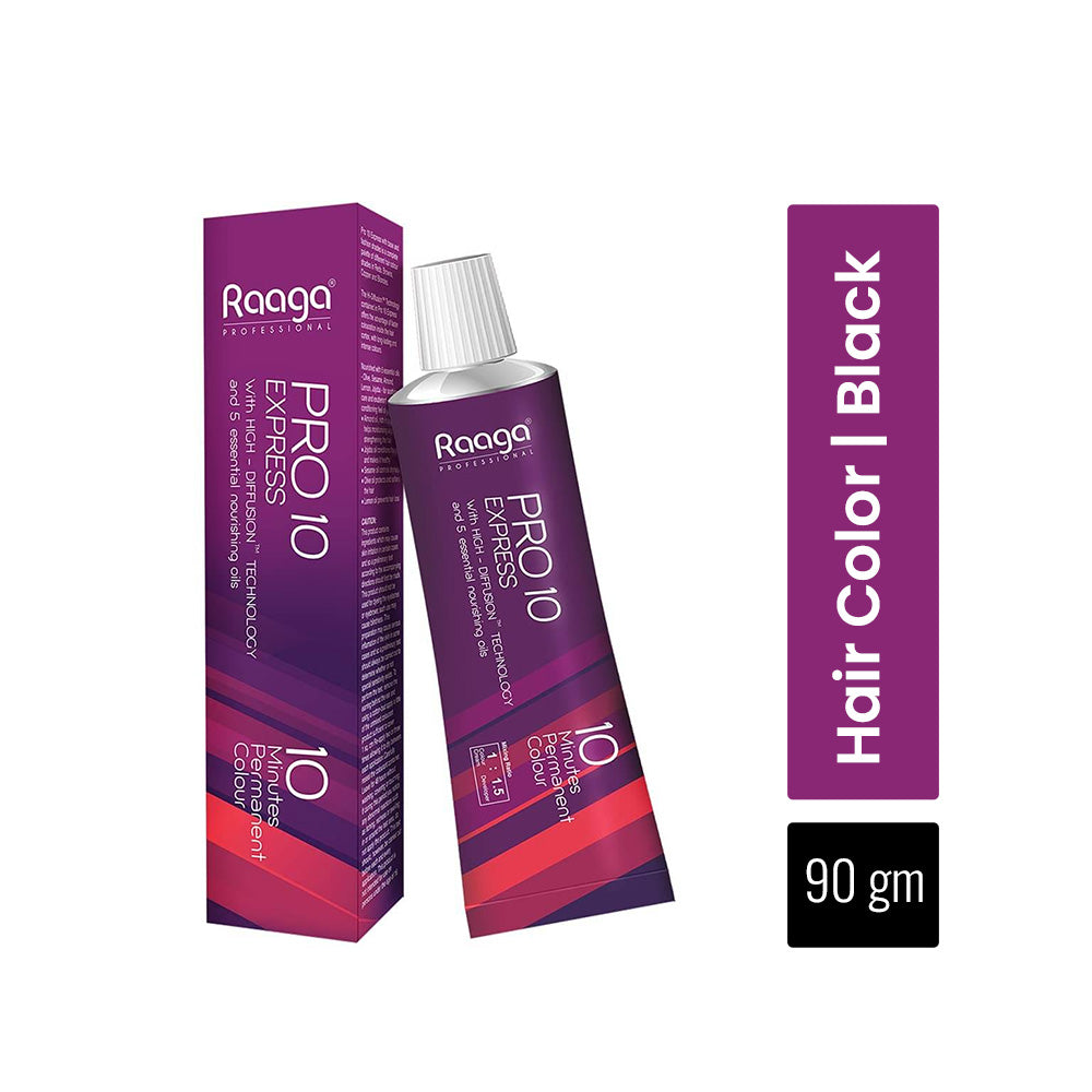 Raaga Professional Pro 10 Express Permanent Hair Color 1 Black 90g