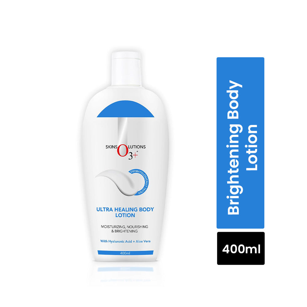 O3+ Ultra Healing Brightening Body Lotion Moisturiser With Hyaluronic Acid & Aloe Vera(400Ml)
