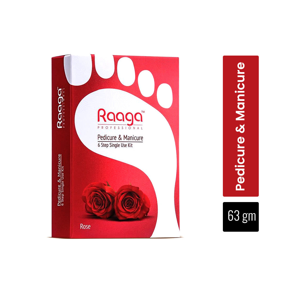 Raaga Professional Rose Pedicure & Manicure 6 Step Single Use Kit 63Gm