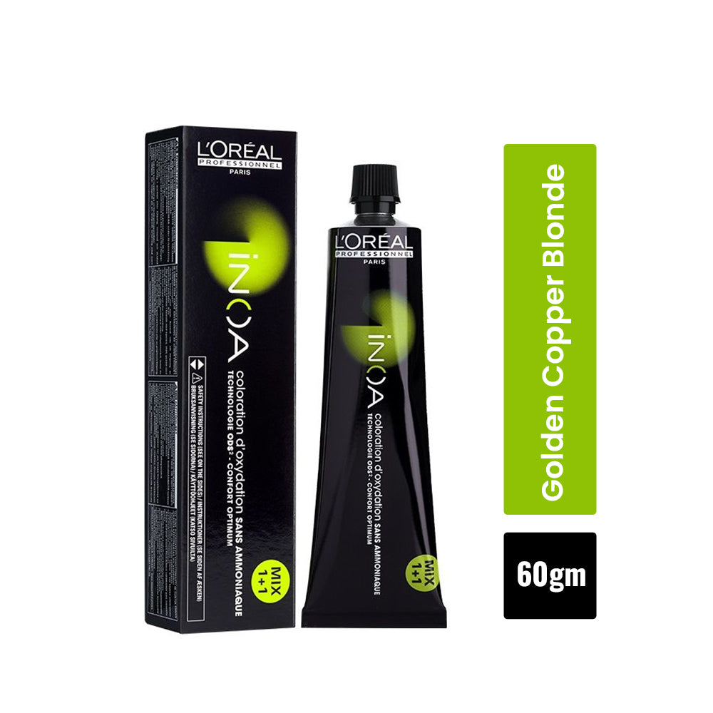 Loreal Inoa Ammonia Free Hair Color 7.34, Golden Copper Blonde 60g