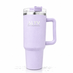 ALYV 1200ml (40oz) Insulated Tumbler with Handle & Straw - Lavender