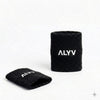 ALYV Sports Wrist Sweatband for Men & Women | Black | Set of 2