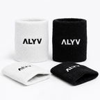 ALYV Sports Wrist Sweatband for Men & Women | White & Black | Set of 4