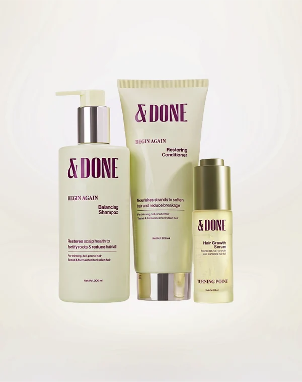 &Done Hairfall Rescue Kit Shampoo, Conditioner & Serum
