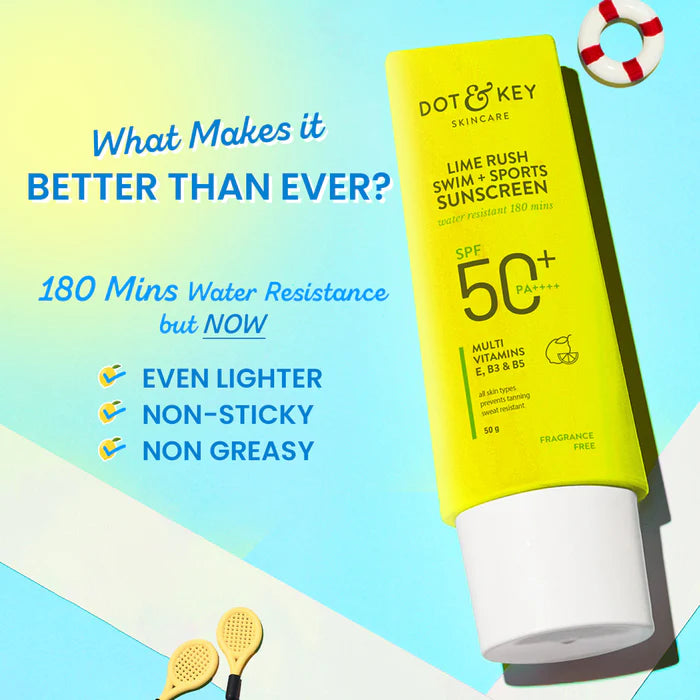 DOT & KEY LIME RUSH SWIM + SPORTS SUNSCREEN SPF 50+ PA++++ 50g