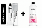 Loreal Majirel Hair Color 60ml Shade 4 Brown + Developer 1000ml Combo