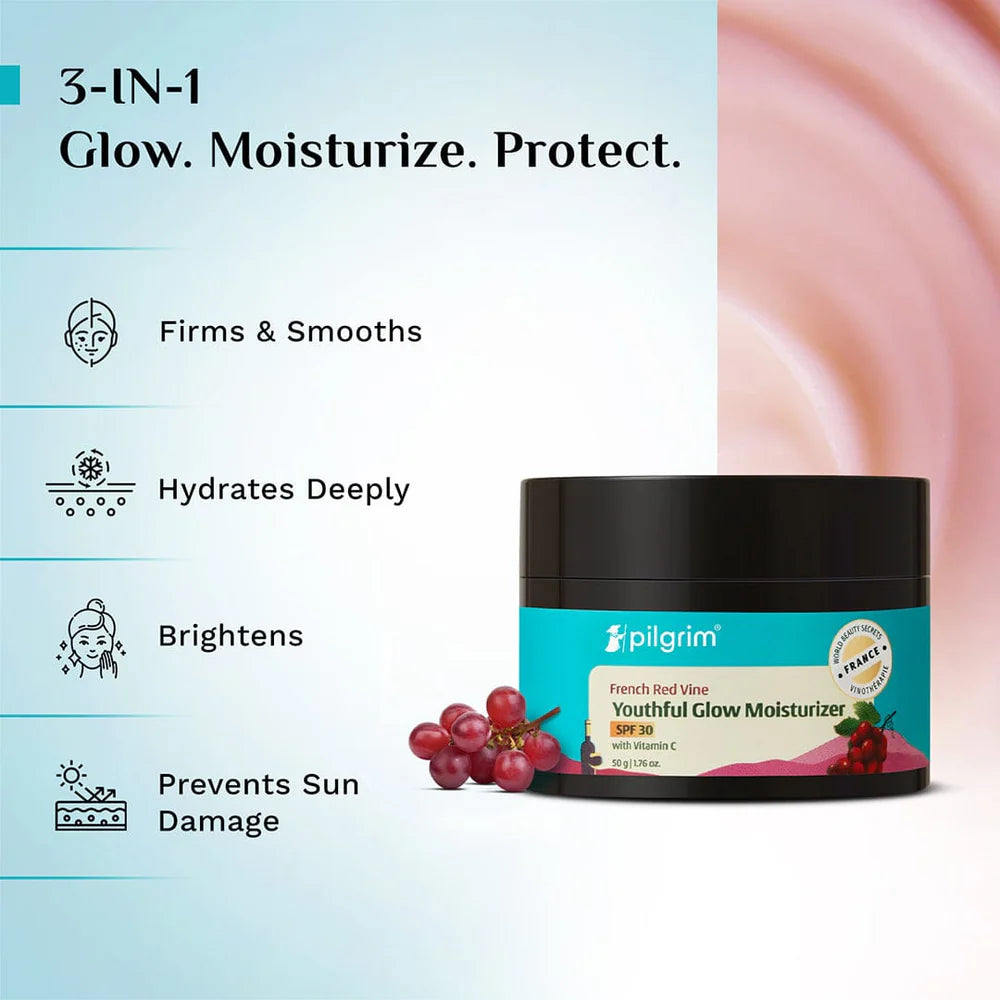 PILGRIM FRENCH RED VINE YOUTHFUL GLOW MOISTURIZER-50G