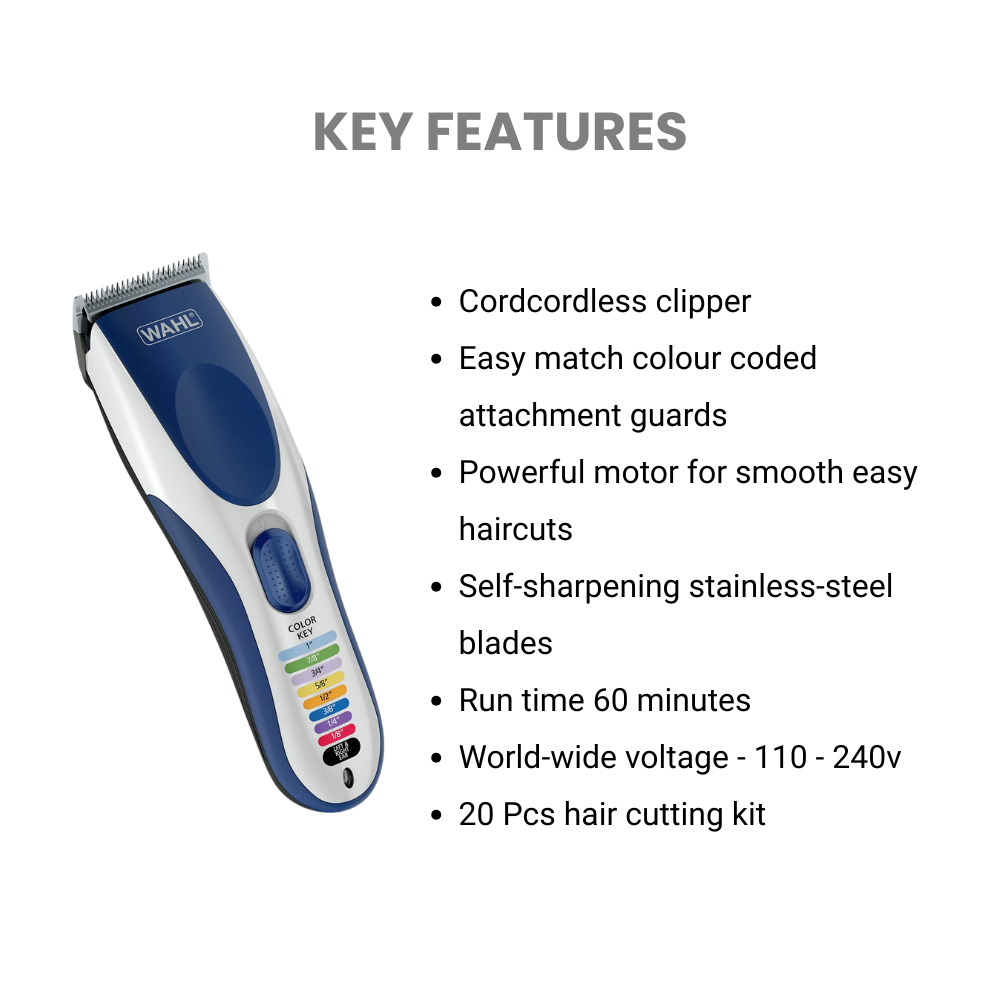 Wahl Color Pro Cordless Clipper 20 Pcs