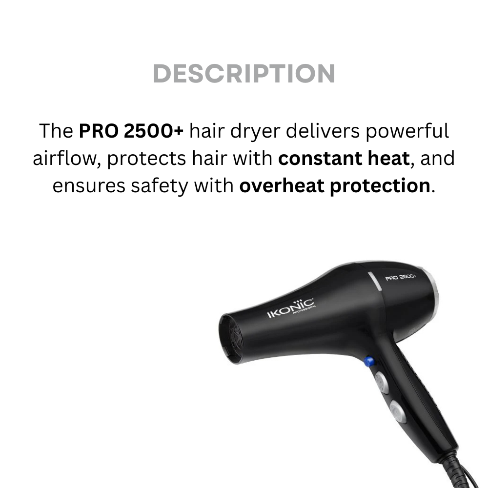 Ikonic Hair Dryer Pro 2500+Black