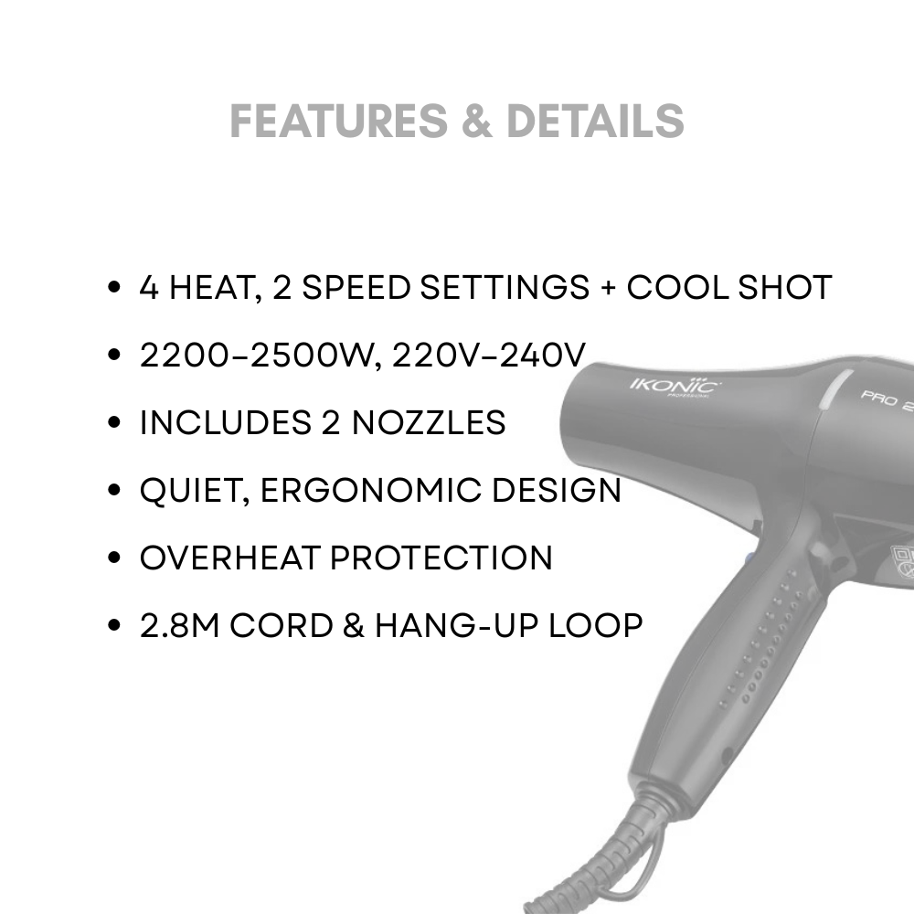 Ikonic Hair Dryer Pro 2500+Black