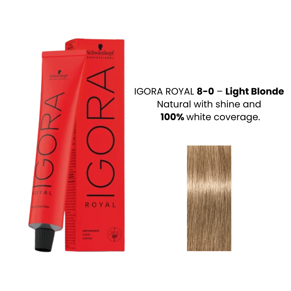 SCHWARZKOPF IGORA ROYAL HAIR COLOR SHADE NO 8-0 (60ML)