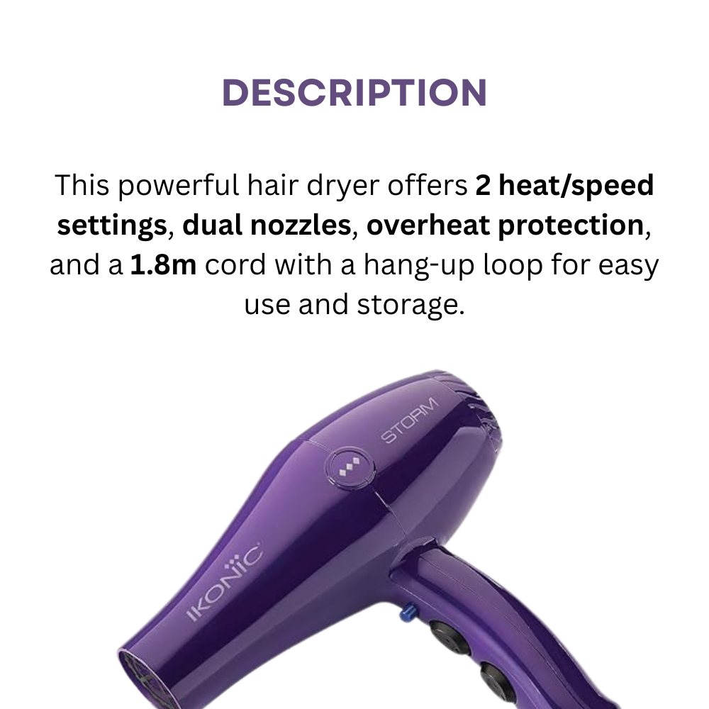 Ikonic Storm Hair Dryer (Purple)