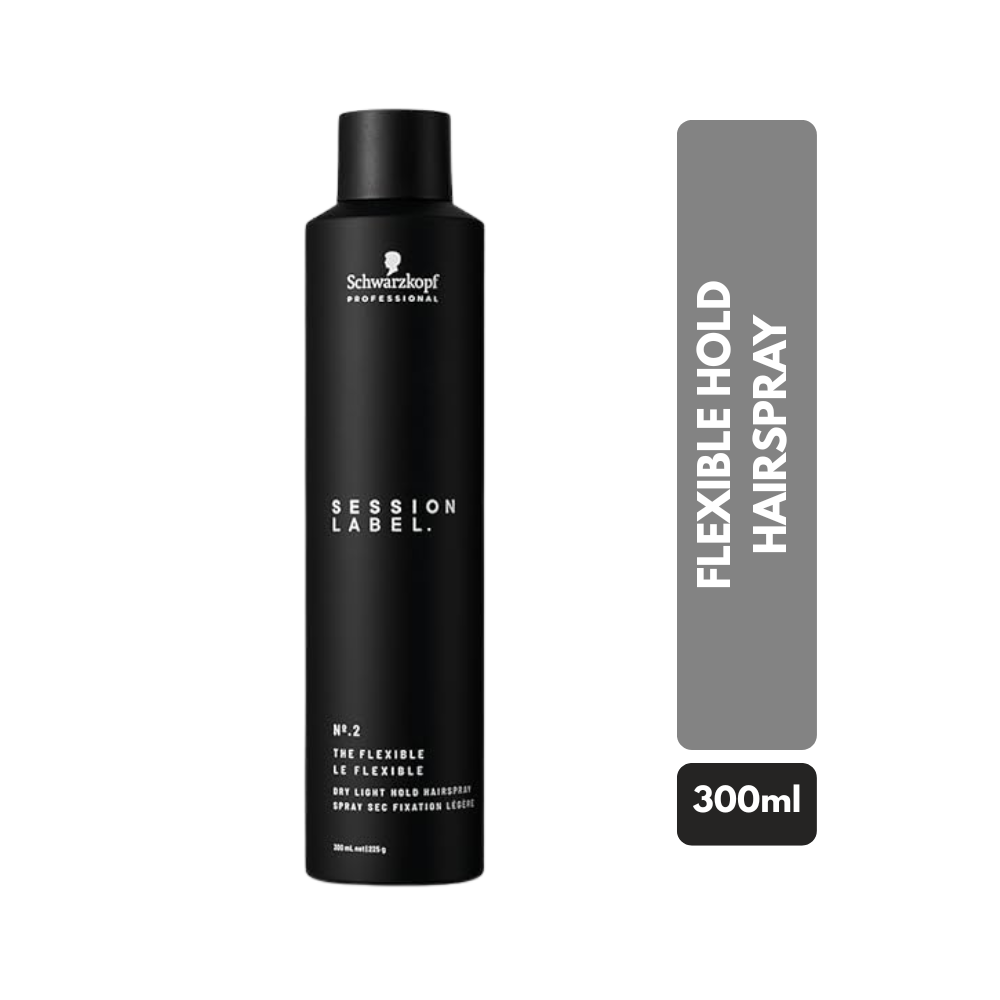 Schwarzkopf Professional Session Label Flexible Hold Hairspray | 300ml, Black