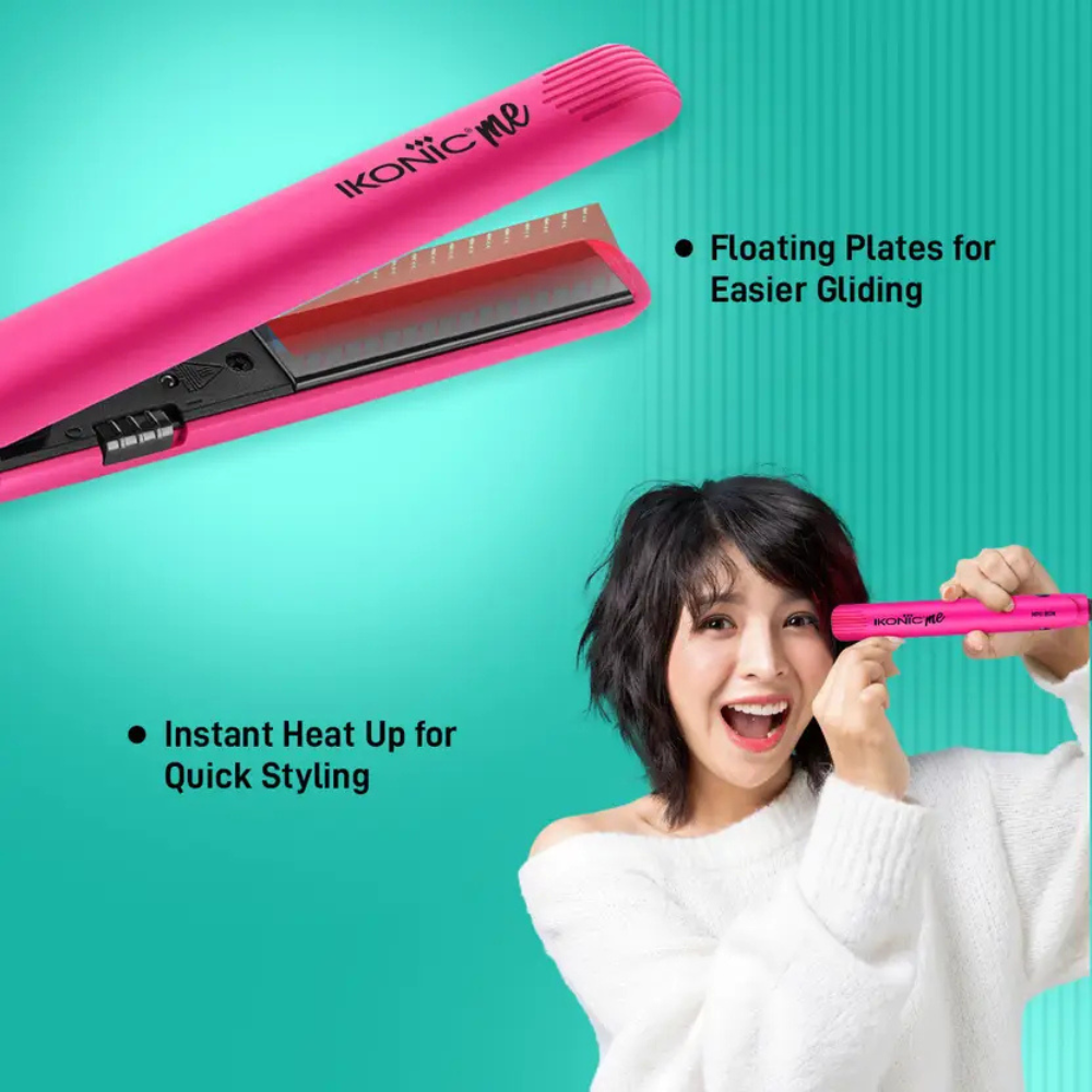 Ikonic Mini Iron Hair Straightener (Pink)
