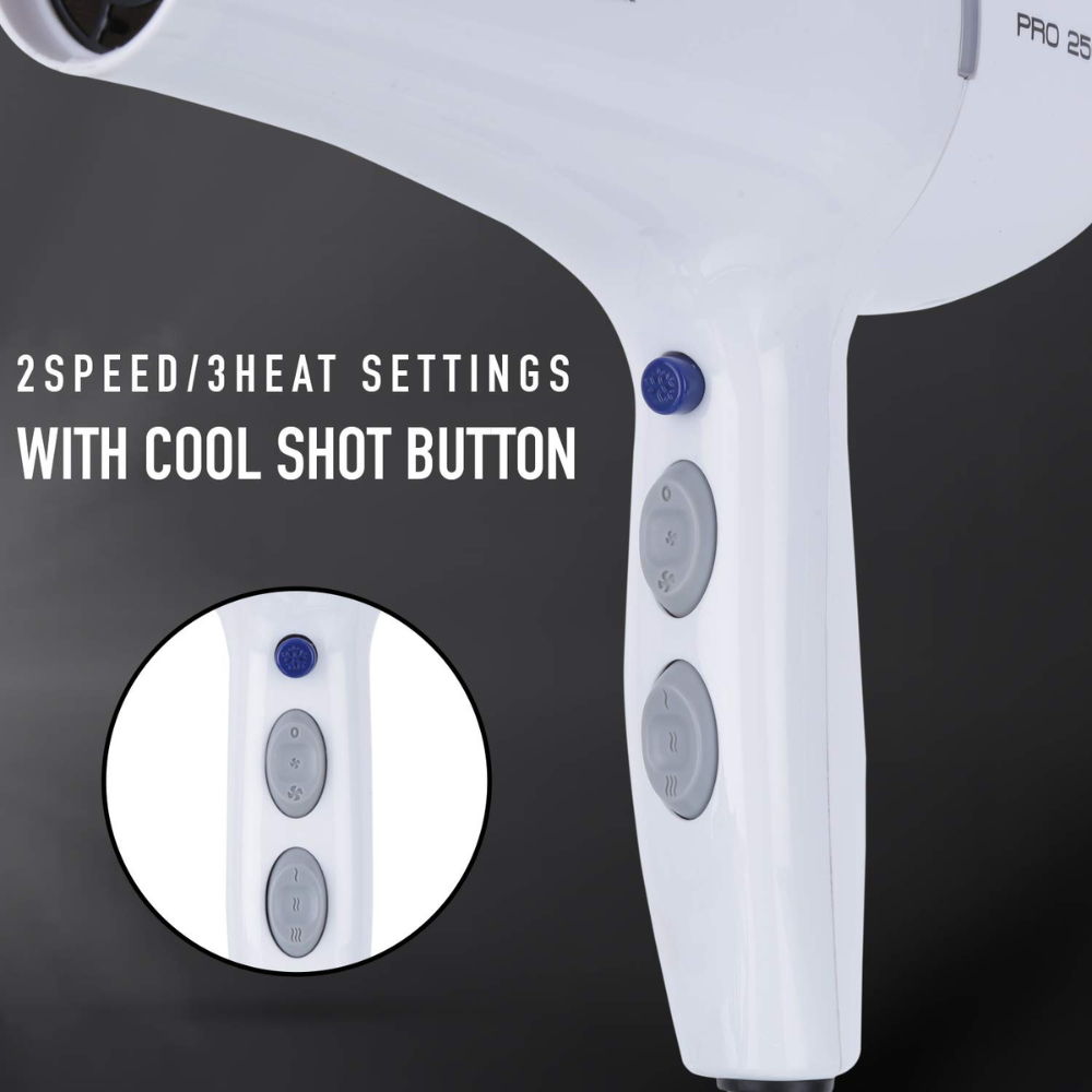 ಐಕಾನಿಕ್ ಹೇರ್ ಡ್ರೈಯರ್ ಪ್ರೊ 2500+ಬಿಳಿ