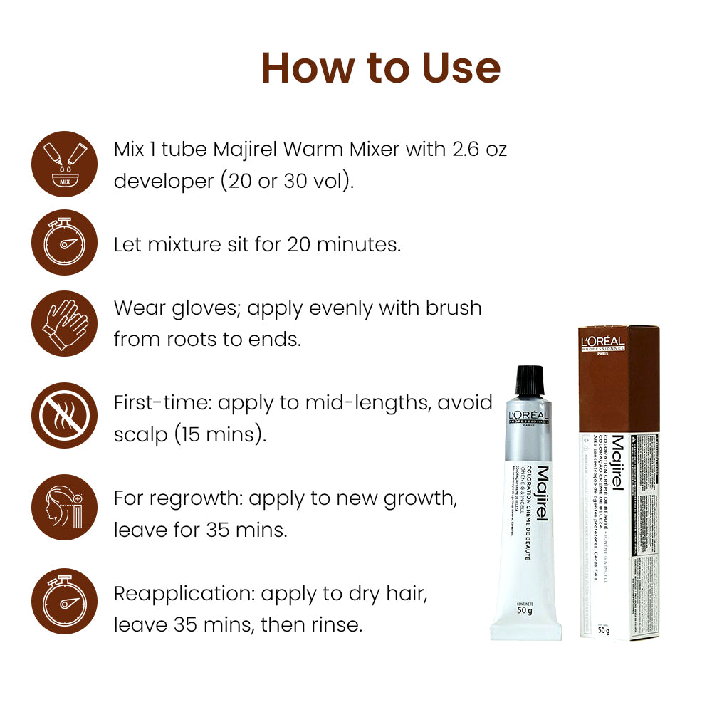 LOREAL MAJIREL HAIR COLOR NEW SHADE 6.34 50g