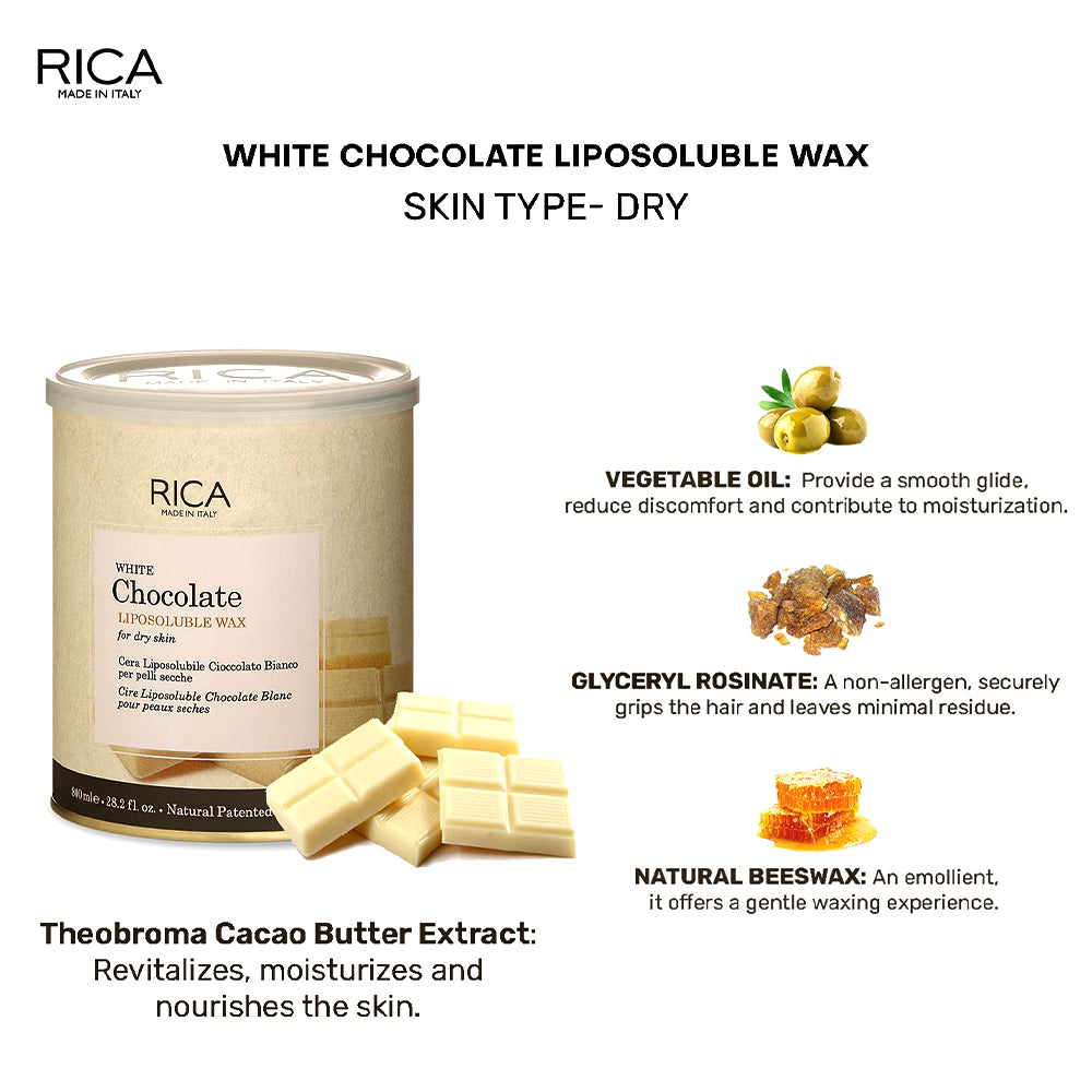 Rica White Chocolate Liposoluble Wax 800Ml
