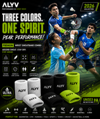 ALYV Sports Wrist Sweatband- pack of 3 green, Black, White
