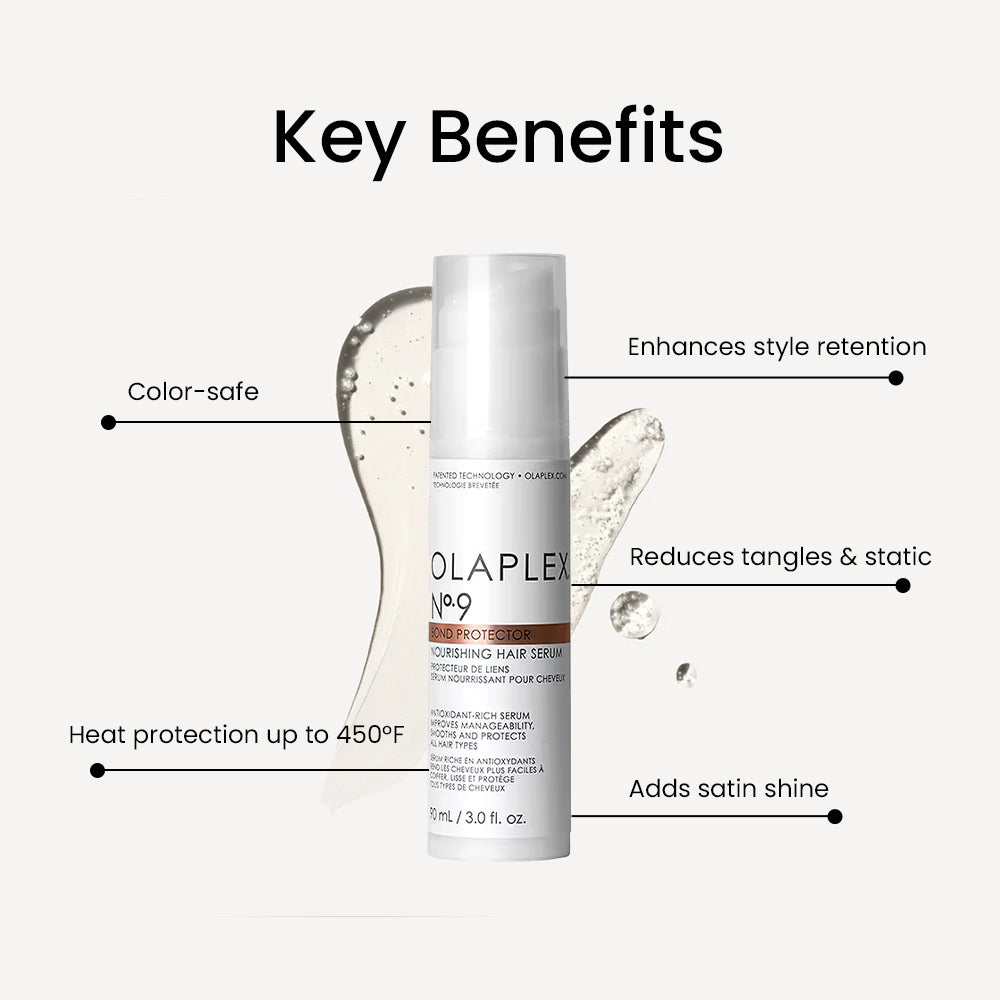 ಓಲಾಪ್ಲೆಕ್ಸ್ ಸಂಖ್ಯೆ 9 ಬಾಂಡ್ ಪ್ರೊಟೆಕ್ಟರ್ ಪೋಷಣೆ ಹೇರ್ ಸೀರಮ್(90ml)