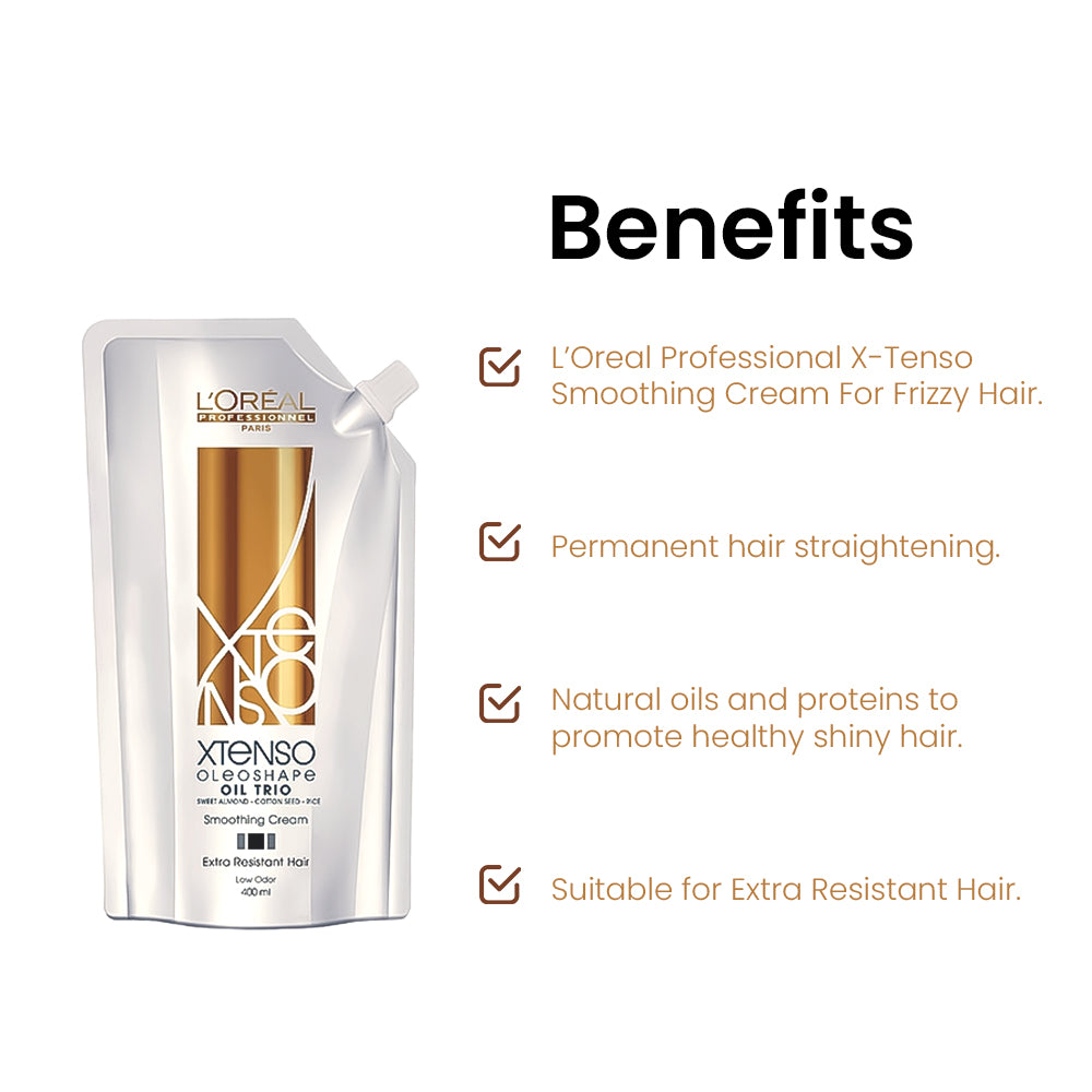 LOREAL XTENSO SMOOTHING CREAM EXTRA RESISTANT HAIR 400ML .