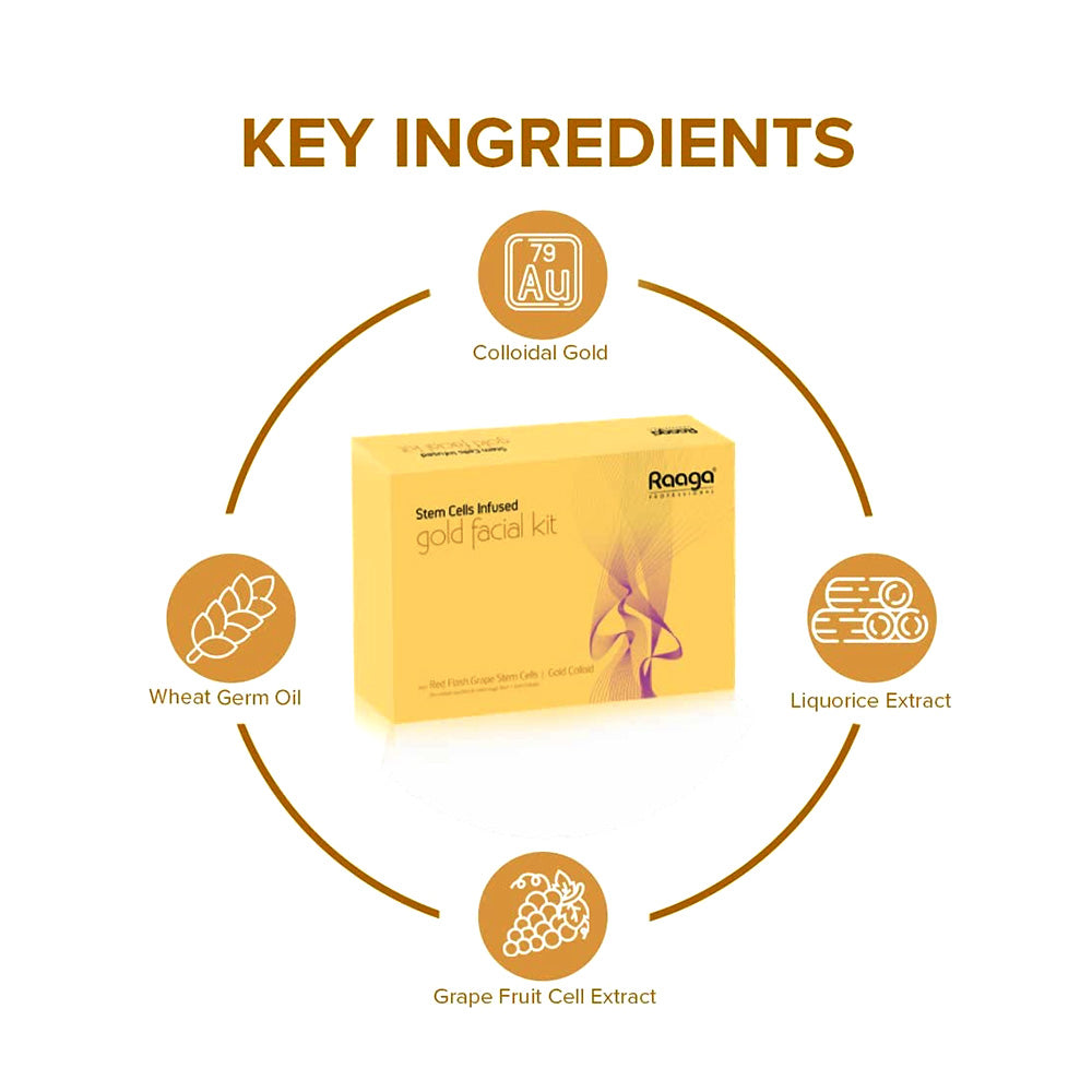 Raaga Professional Stem Cell Infused Gold Facial Kit 63g