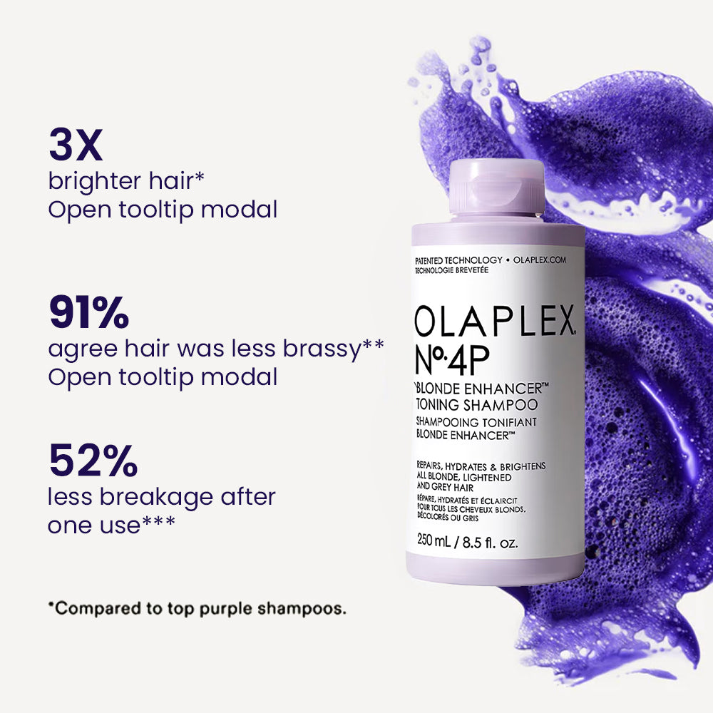 ಓಲಾಪ್ಲೆಕ್ಸ್ ಸಂಖ್ಯೆ 4P ಹೊಂಬಣ್ಣದ ವರ್ಧಕ ಪರ್ಪಲ್ ಟೋನಿಂಗ್ ಶಾಂಪೂ (250ml)
