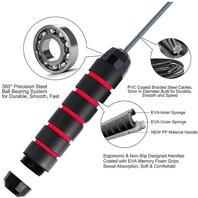 ALYV Black and Red Jump Rope