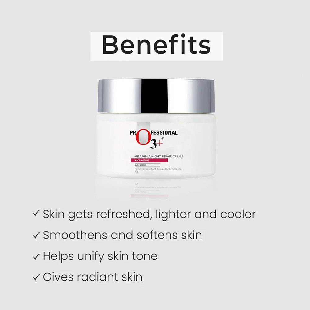O3+ Vitamin-A Night Repair Anti-Ageing Cream 50 Gm