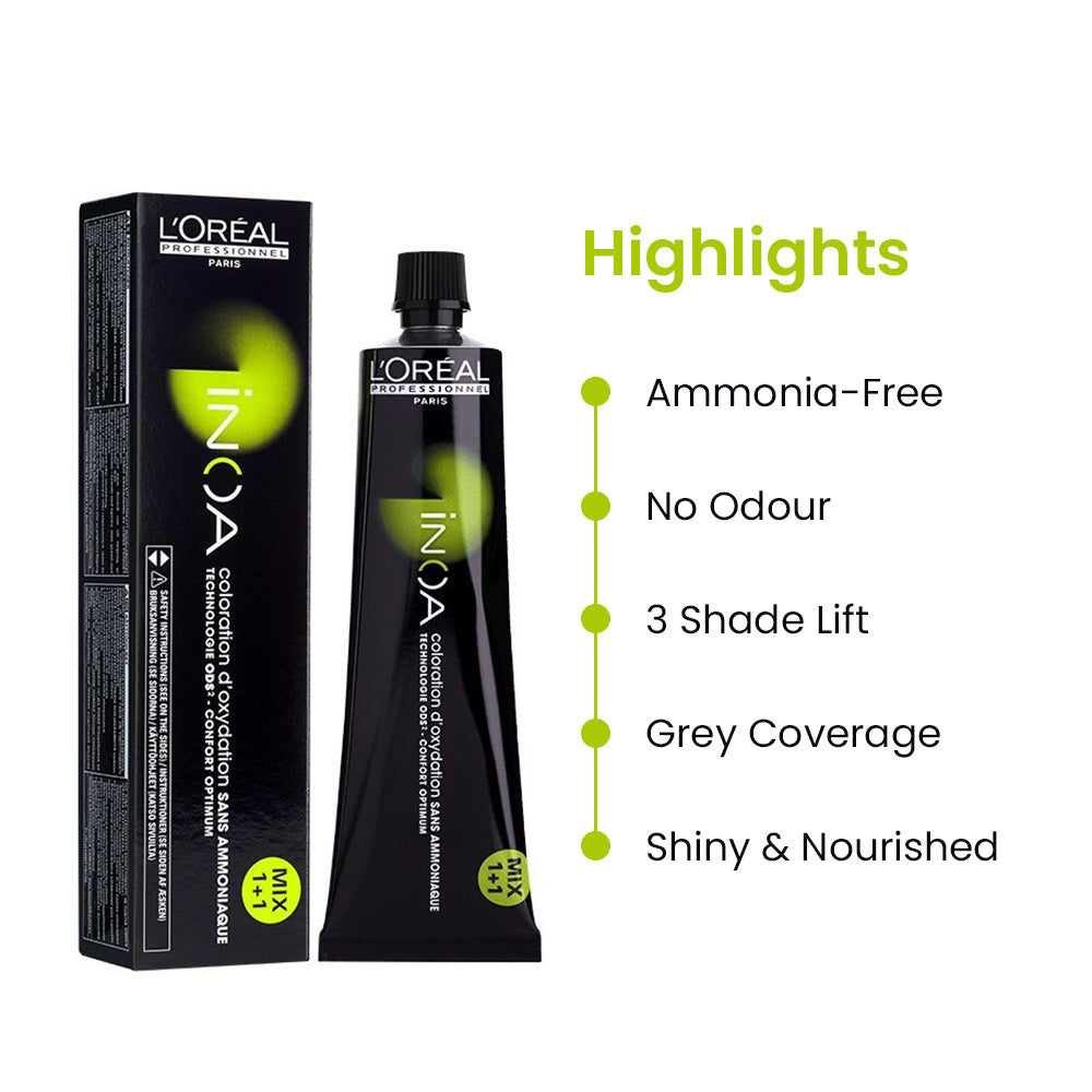 Loreal Inoa Ammonia Free Hair Color 7.34, Golden Copper Blonde 60g