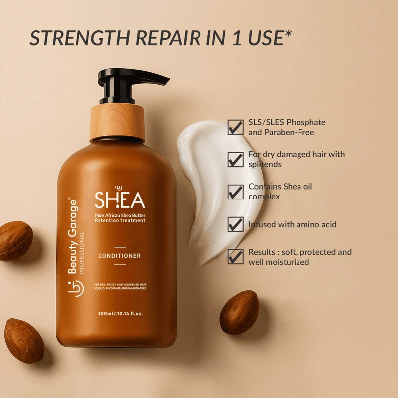 Beauty Garage Shea Retention Shampoo 300ml & Hair Mask 250ml Combo