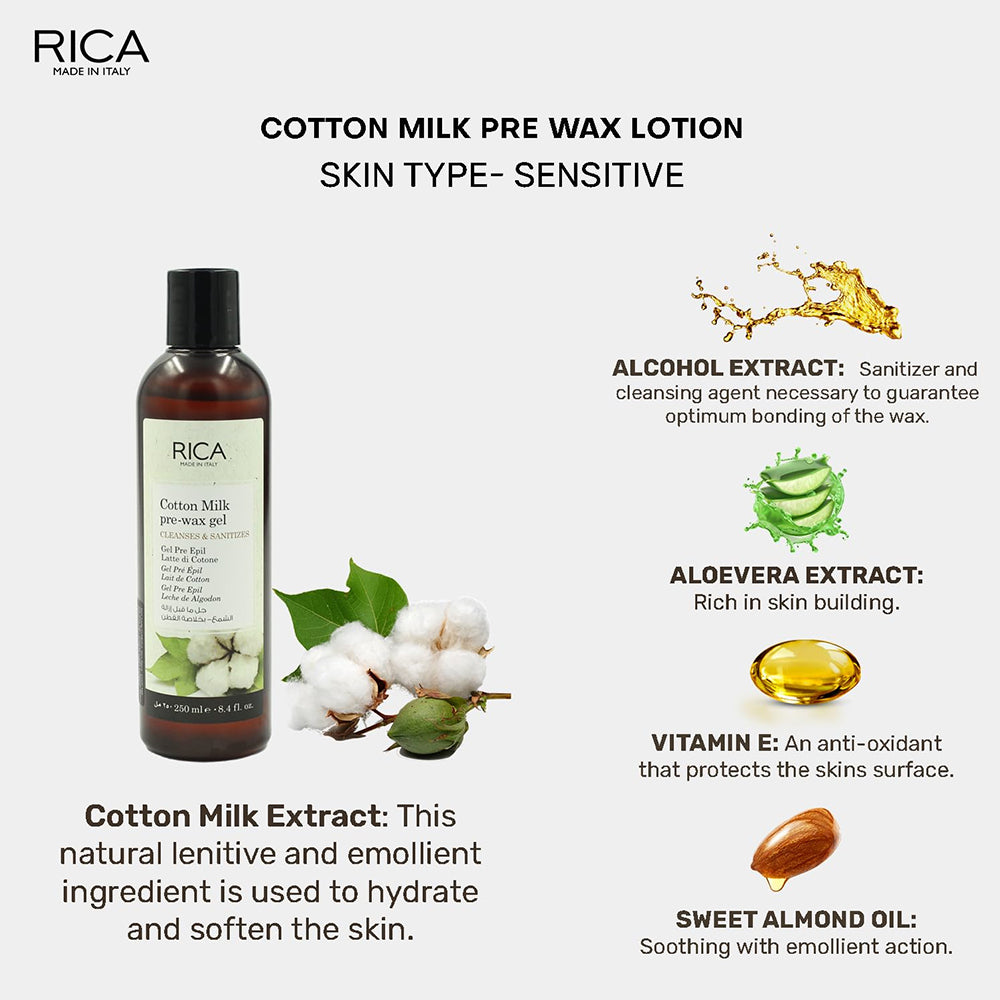 Rica Cotton Milk Pre- Epil Gel - 250Ml